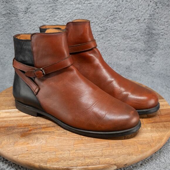 Sebago Plaza Chelsea Ankle Boots Size 10 Women's Leather Pull On Zip Bootie - Picture 1 of 9